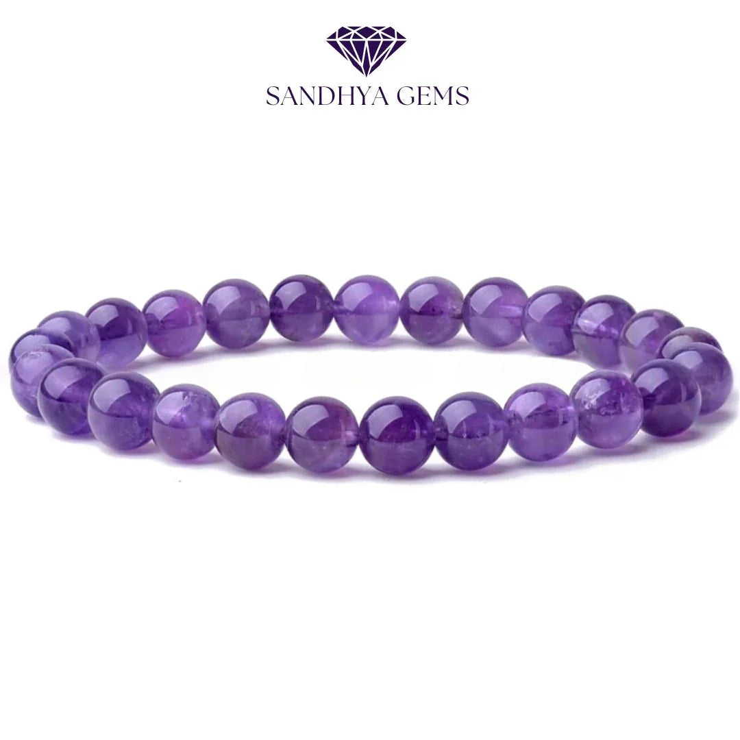 Natural Certified Amethyst Bracelet – Sandhya Gems | Authentic Gemstone Bracelets in India