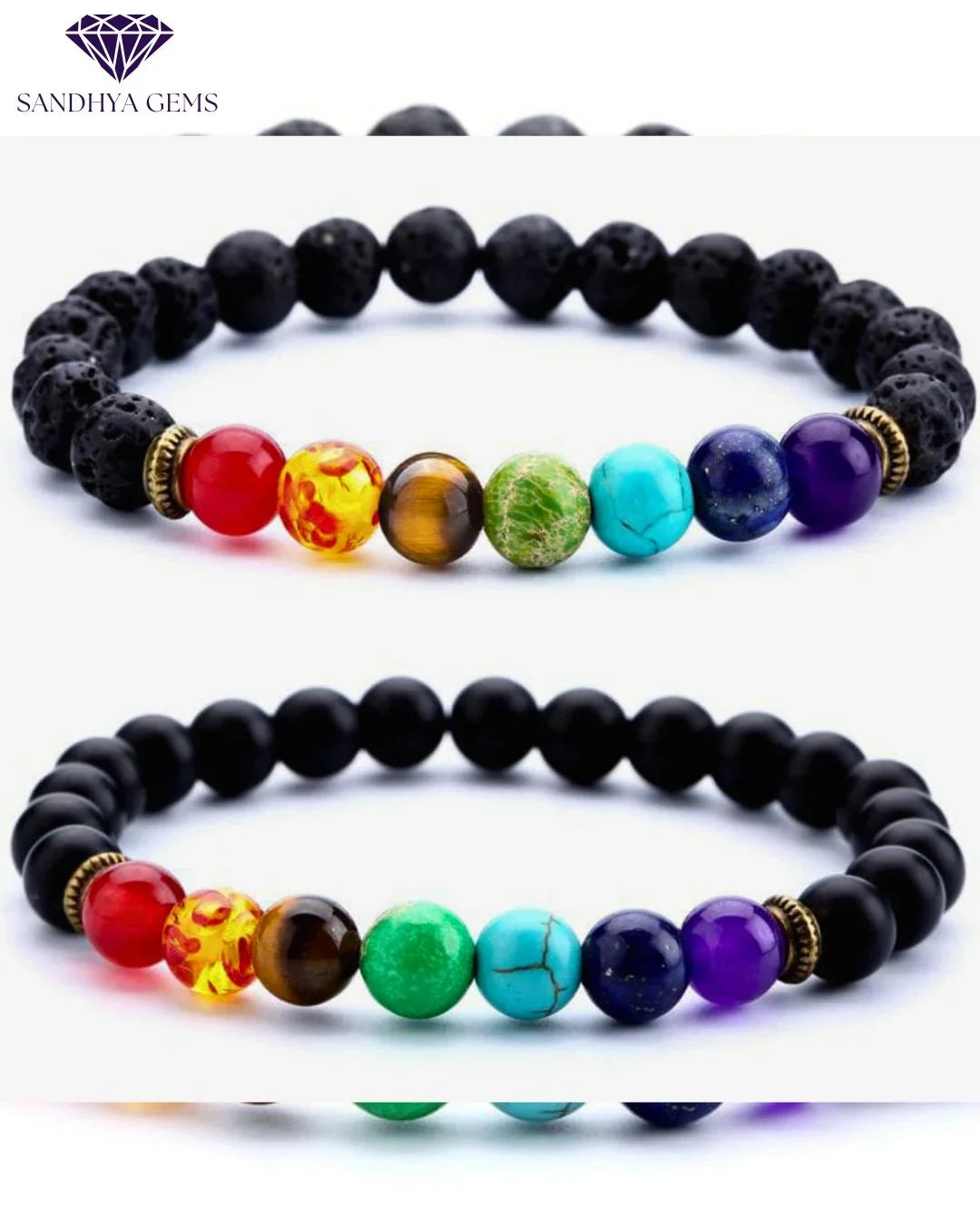 Natural Lava Stone 7 Chakra Healing Bracelet – Embrace Natural Energy
