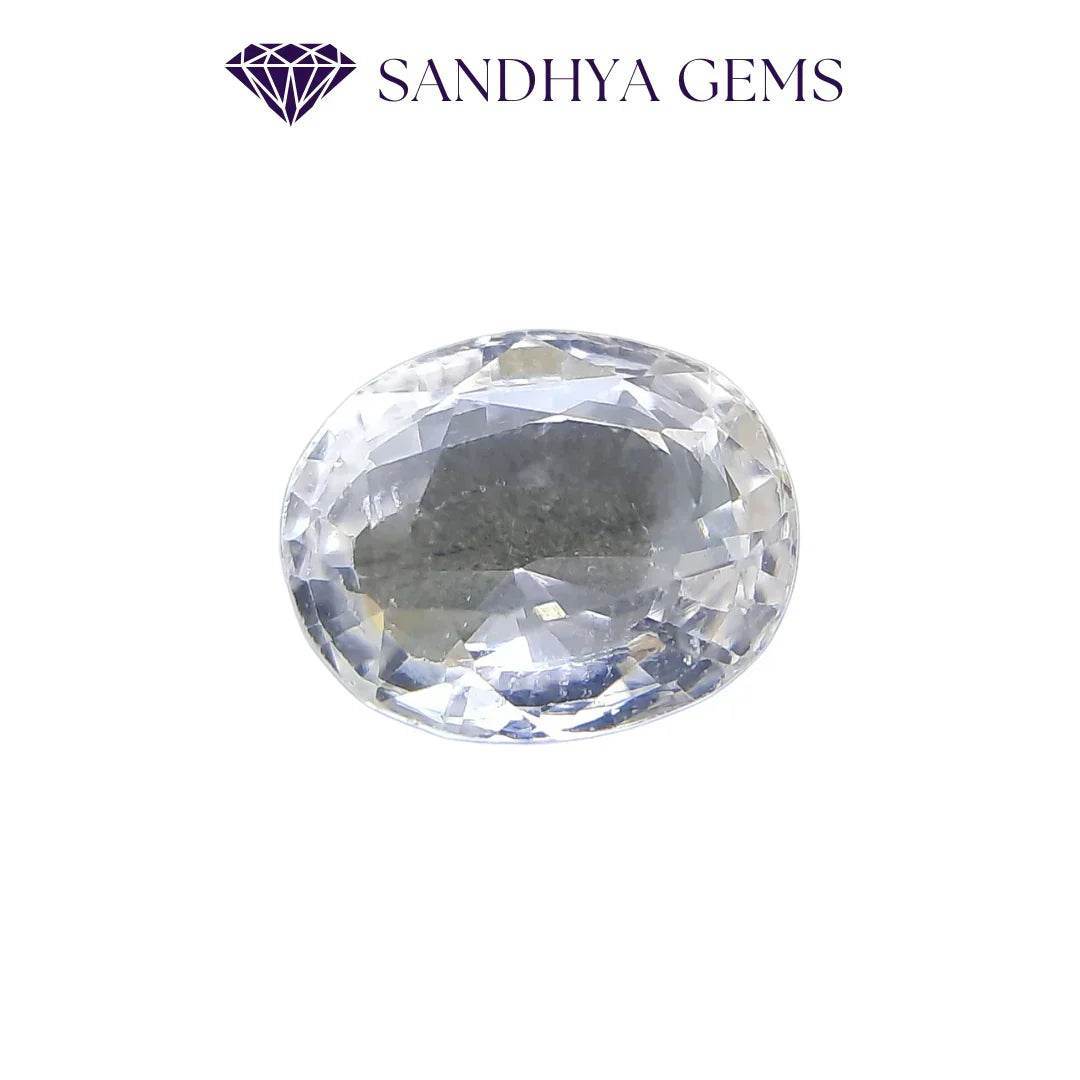 6 Carat Natural White Zircon Gemstone - Sandhya Gems Corner