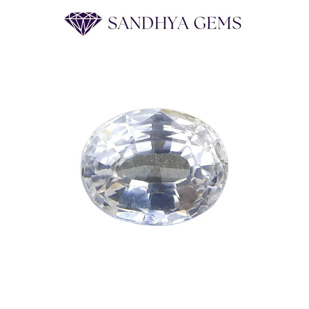 6 Carat Natural White Zircon Gemstone - Sandhya Gems Corner