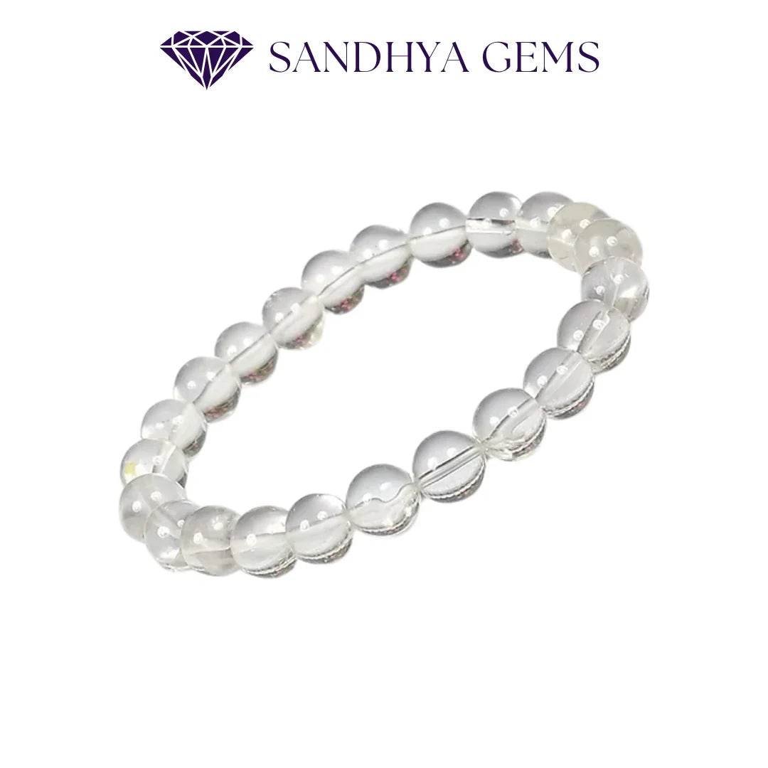 Natural Clear Quartz Crystal Bracelet - Sandhya Gems Corner