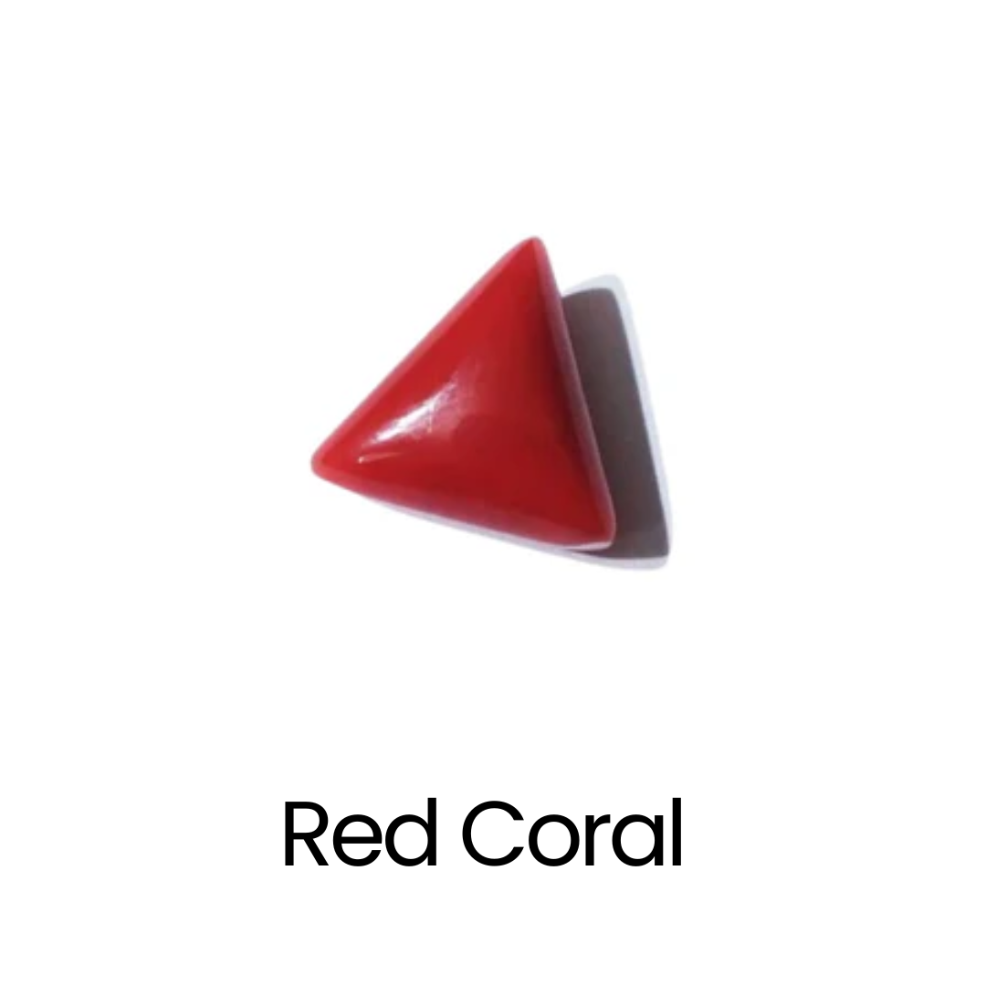 Triangle shape red coral Moonga gemstone certified for Mars Mangal dosha Kolkata