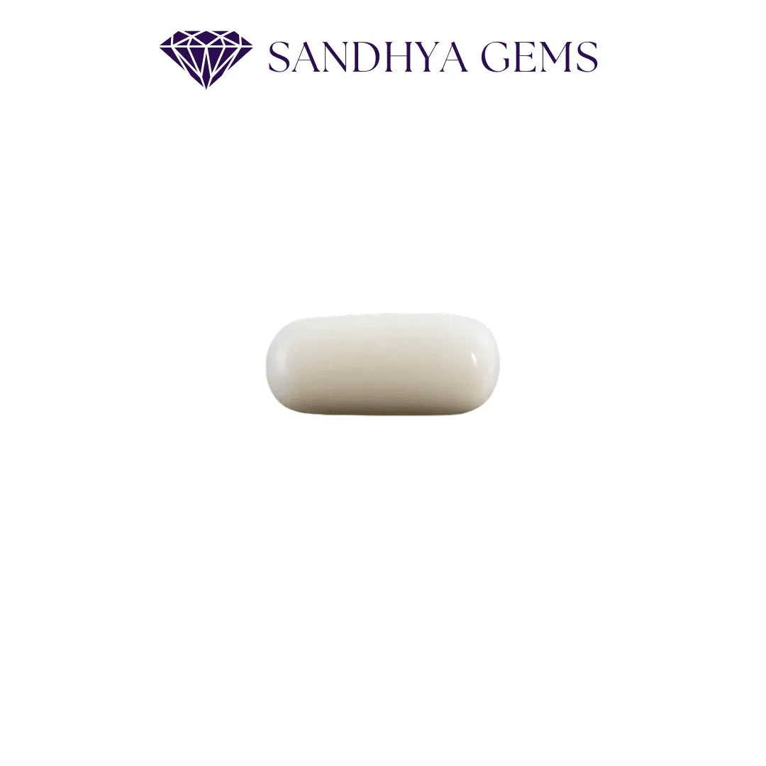 8 Carat Natural White Coral Stone (Safed Moonga) - Sandhya Gems Corner
