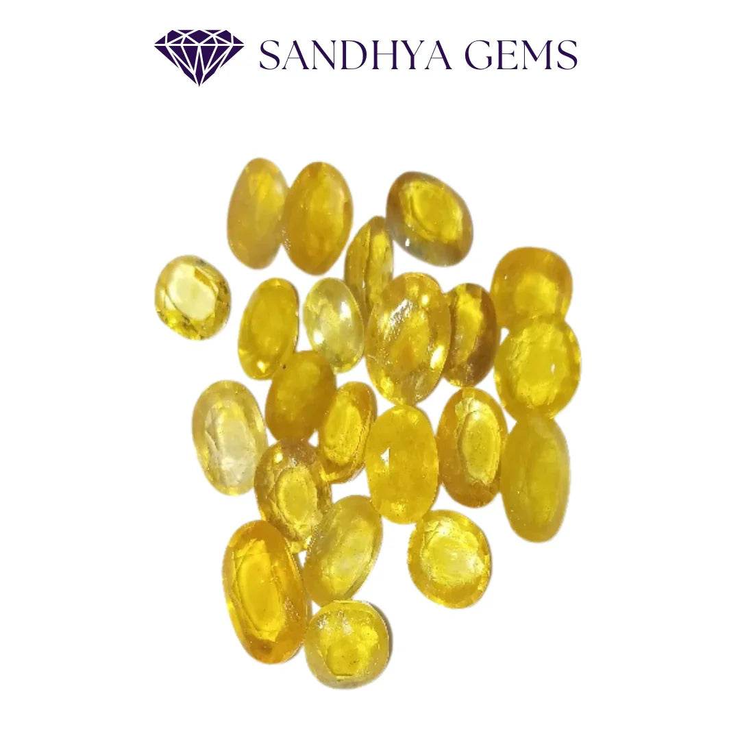 Natural Yellow Sapphire Pukhraj Stone - Jupiter Planet - 4-6 Carat - Sandhya Gems Corner