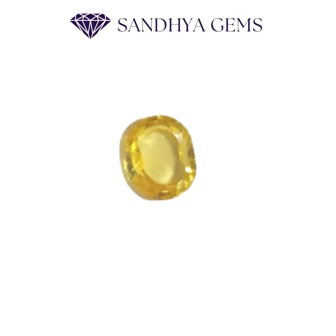 Natural Yellow Sapphire Pukhraj Stone - Jupiter Planet - 4-6 Carat - Sandhya Gems Corner
